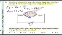 Modern Fizik III Fotoelektrik olay MEB Kazanm 2017 12 snf test