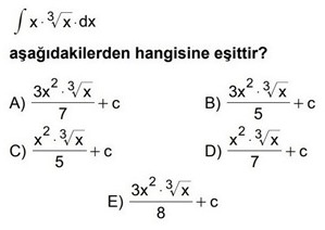 Belirsiz integral- Meb Kazanm Testleri  - 5