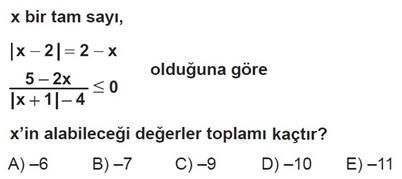 Mutlak Deer - MEB Kazanm Testleri - Zor Seviye - Soru 2