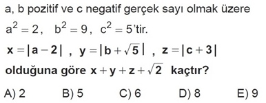 Mutlak Deer - MEB Kazanm Testleri - Zor Seviye - Soru 5